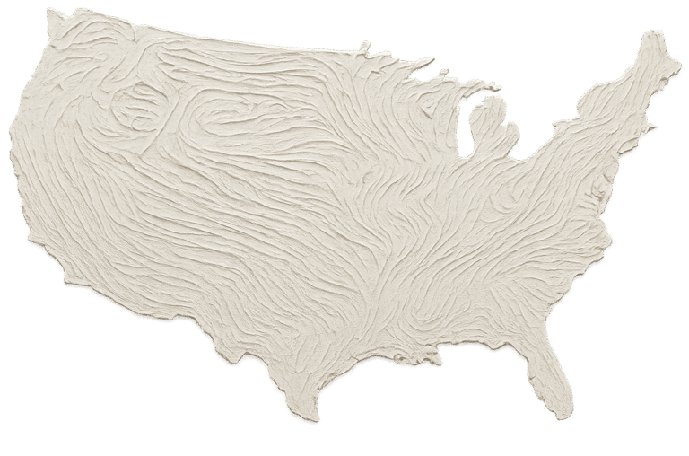 map of the u.s. made out of roof paste
