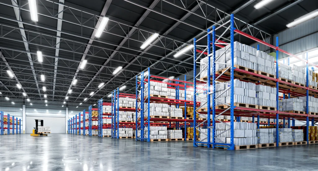 Low VOC epoxy and urethane floor coatings used in high-traffic warehouse setting