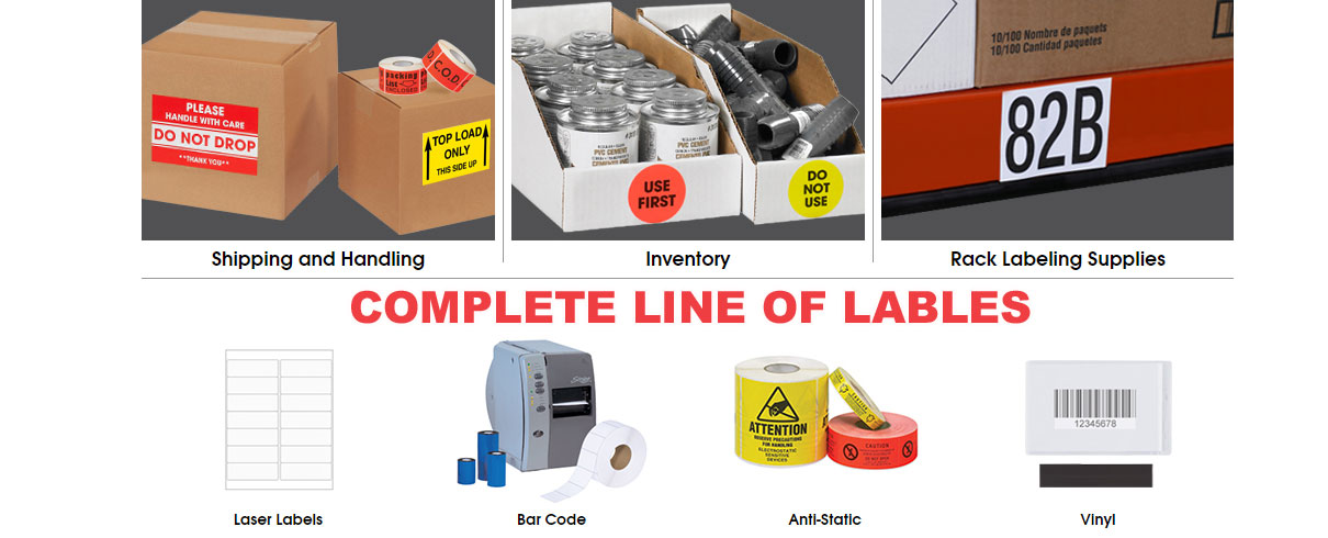 Complete line of packaging labels