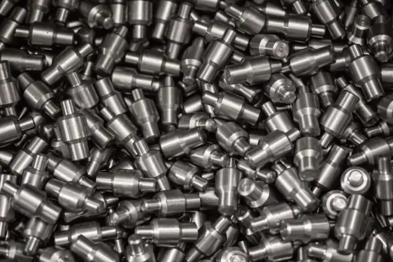 Set of machined metal parts