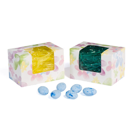 Watercolor Daisy Window - Egg Mold Candy Box - (1/4 lb) 3-5/8 x 2-3/8 x 2-3/8"