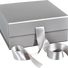 Matte Silver - Magnetic Ribbon Tie Gift Box - 10 x 10 x 4-1/2"