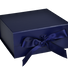 Matte Navy - Magnetic Ribbon Tie Gift Box - 10 x 10 x 4-1/2"