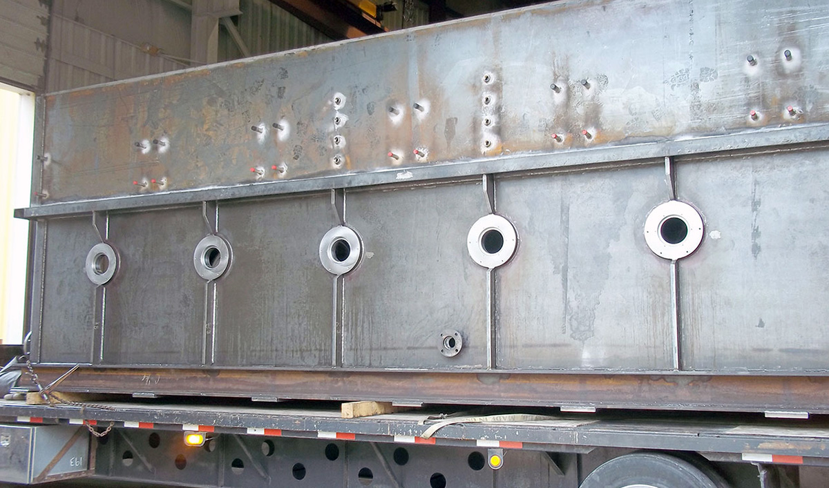 Large weldment with precision CNC machining