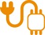 orange wired infrastructure icon